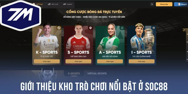 Giới thiệu kho trò chơi nổi bật ở Soc88