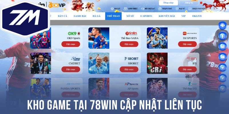 Kho game tại 78Win cập nhật liên tục