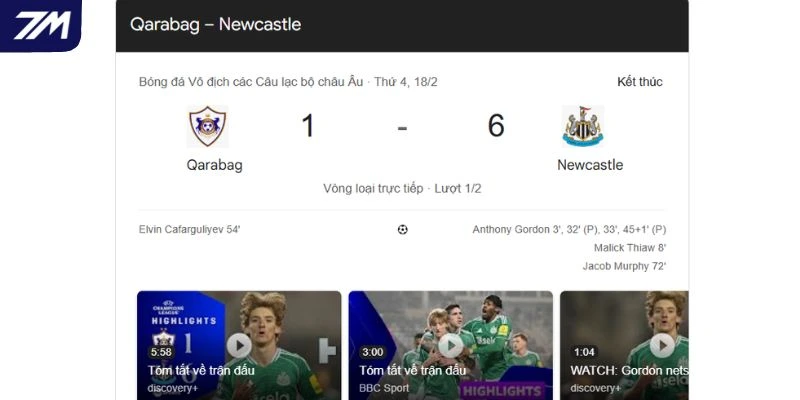 Lịch sử tranh tài giữa Newcastle United vs Qarabağ